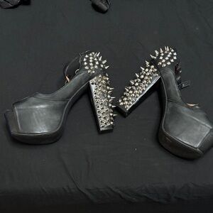Jeffrey Campbell Black Studded Platform Heels